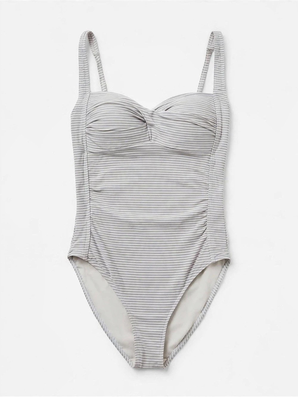 Striped One-Piece Swimsuit in Gray Like New